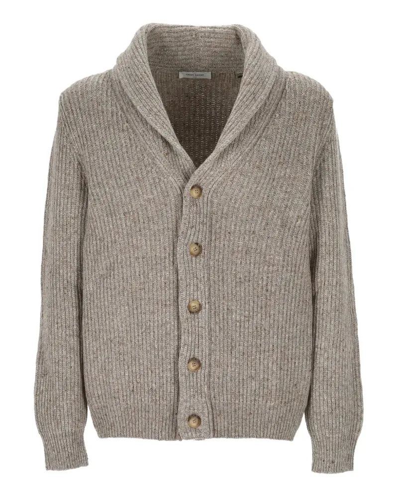 Gran Sasso Gerippter Cardigan mit Schalkragen - Nude Nude