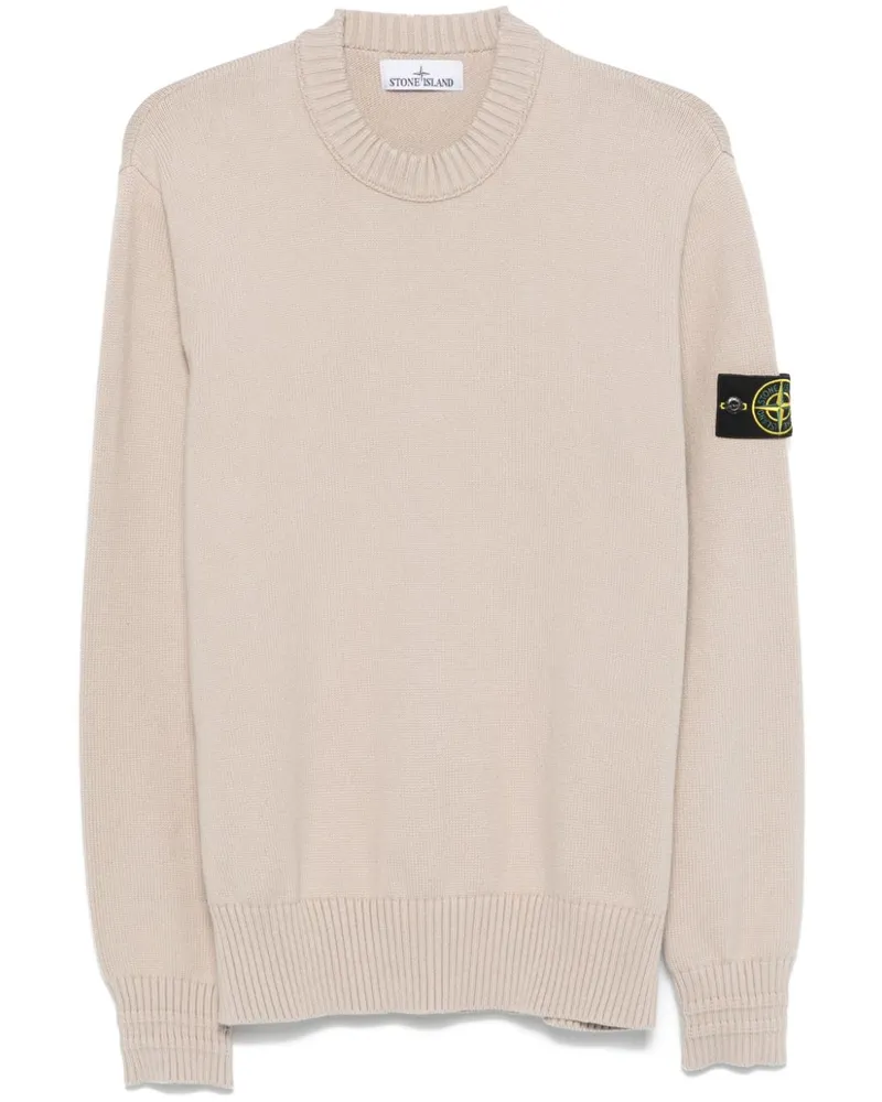 Stone Island Pullover mit Kompass-Patch - Nude Nude