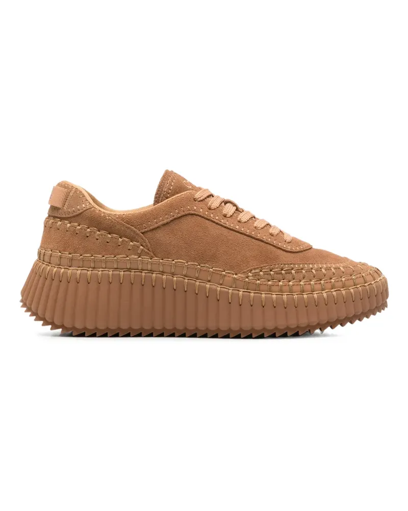 Chloé Nama Sneakers mit Ziernähten - Braun Braun