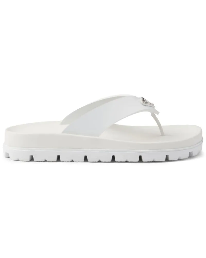 Prada Flip-Flops mit Logo - Weiß Weiß