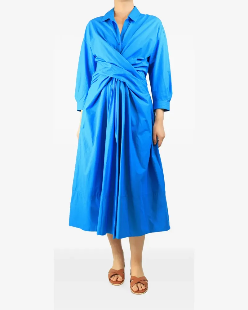 Paule Ka twist-front midi dress - Blau Blau