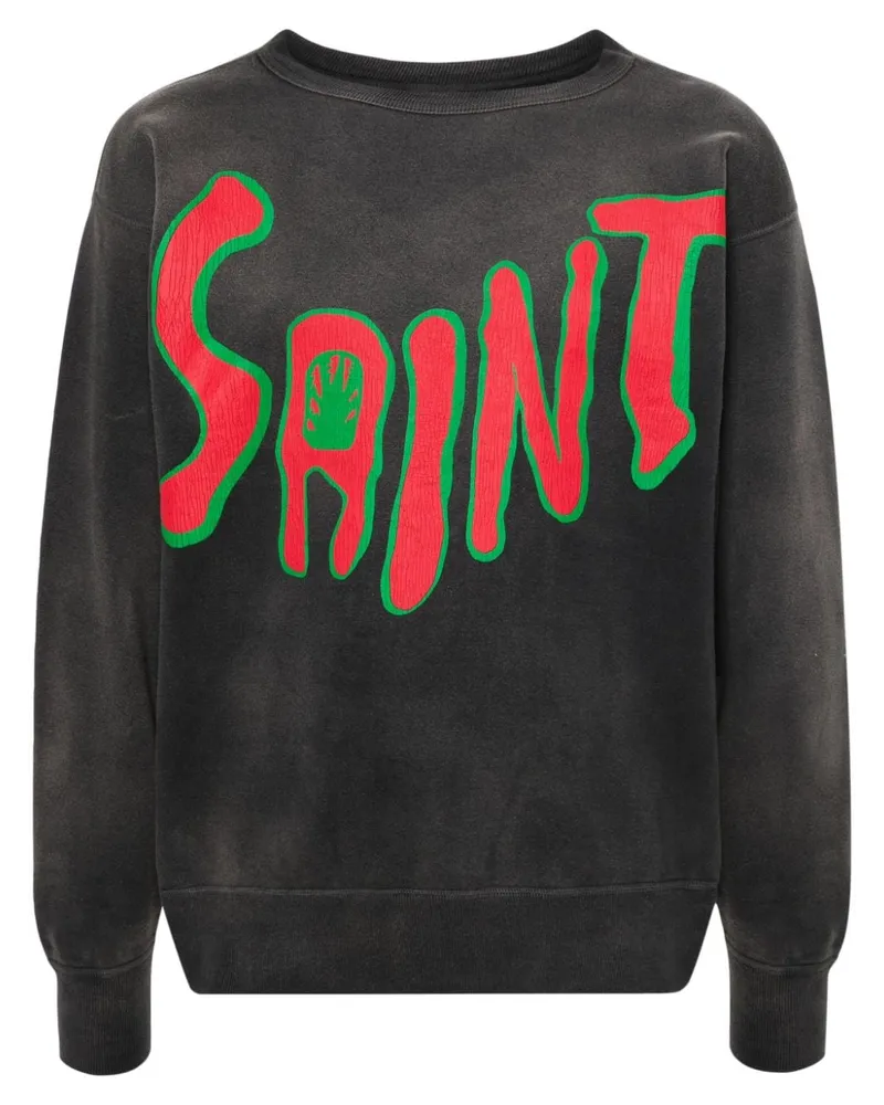 SAINT MXXXXXX Sweatshirt mit Logo-Print - Grau Grau