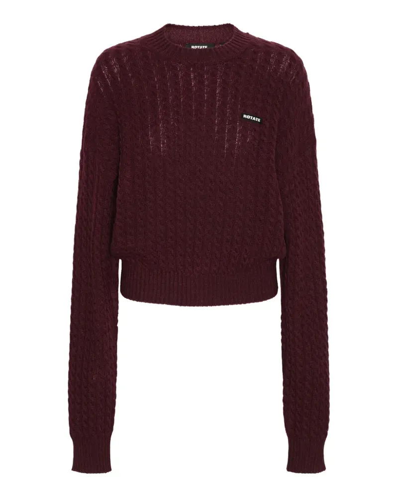 ROTATE Birger Christensen Pullover mit Zopfmuster Rot