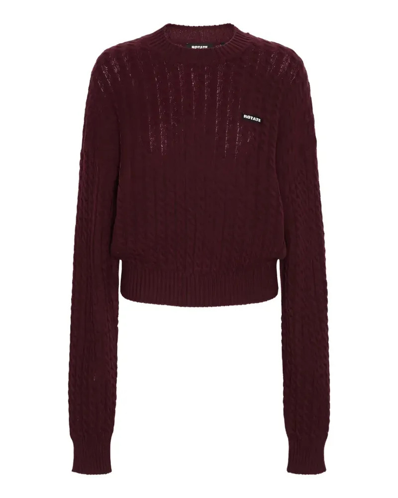 ROTATE Birger Christensen Pullover mit Zopfmuster Rot