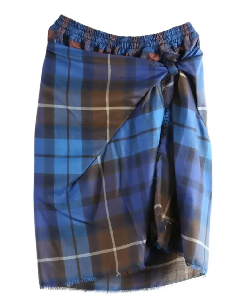 Vivienne Westwood Chippendale tartan-print draped skirt - Blau Blau