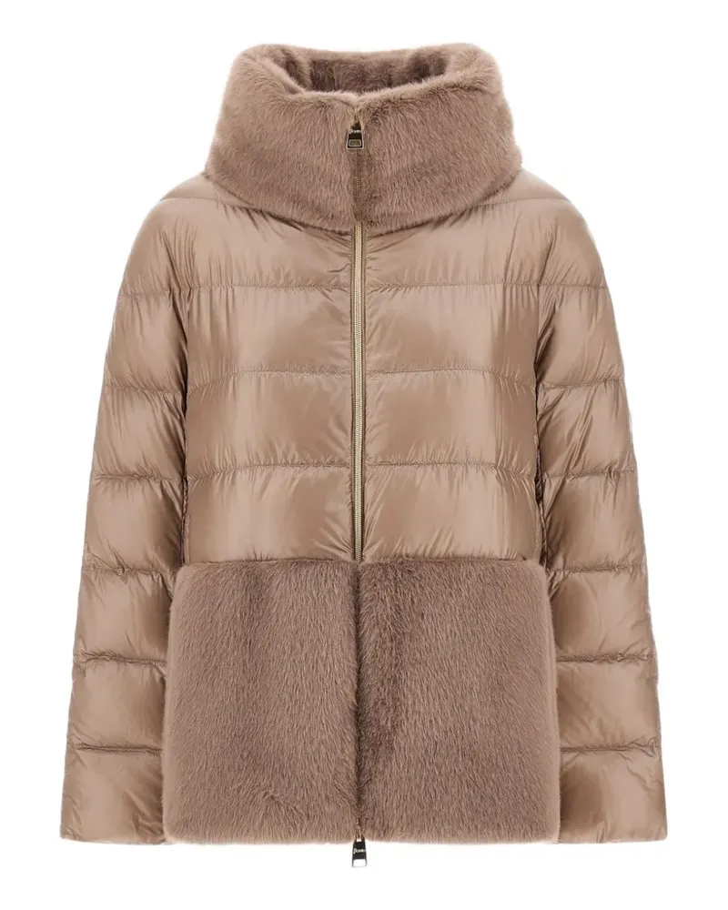 Herno Ultralight Steppjacke mit Faux Fur-Besatz - Nude Nude