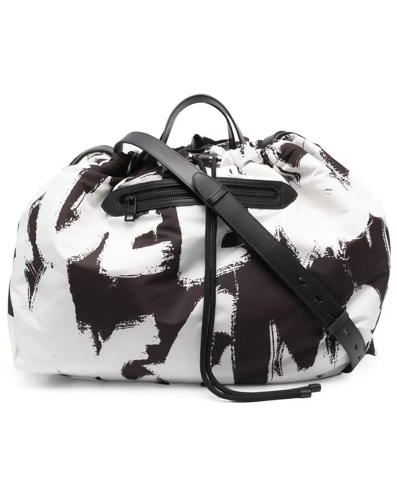 Alexander McQueen Handtasche mit Graffiti-Print - Weiß Weiß