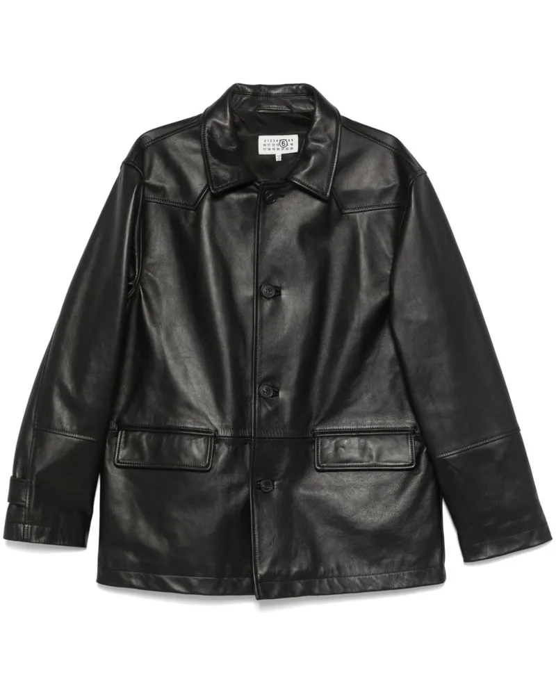 Maison Margiela Klassische Lederjacke - Schwarz Schwarz