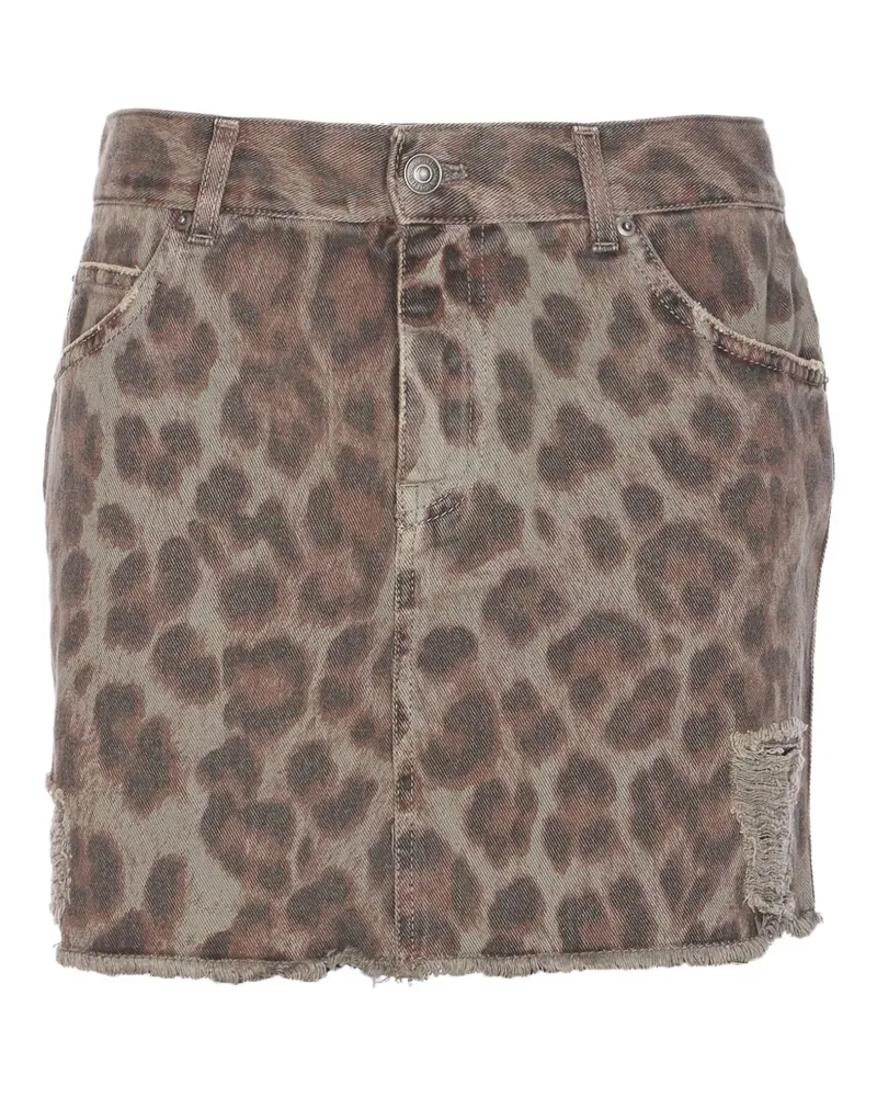 Aniye By Distressed-Minirock mit Leoparden-Print - Braun Braun