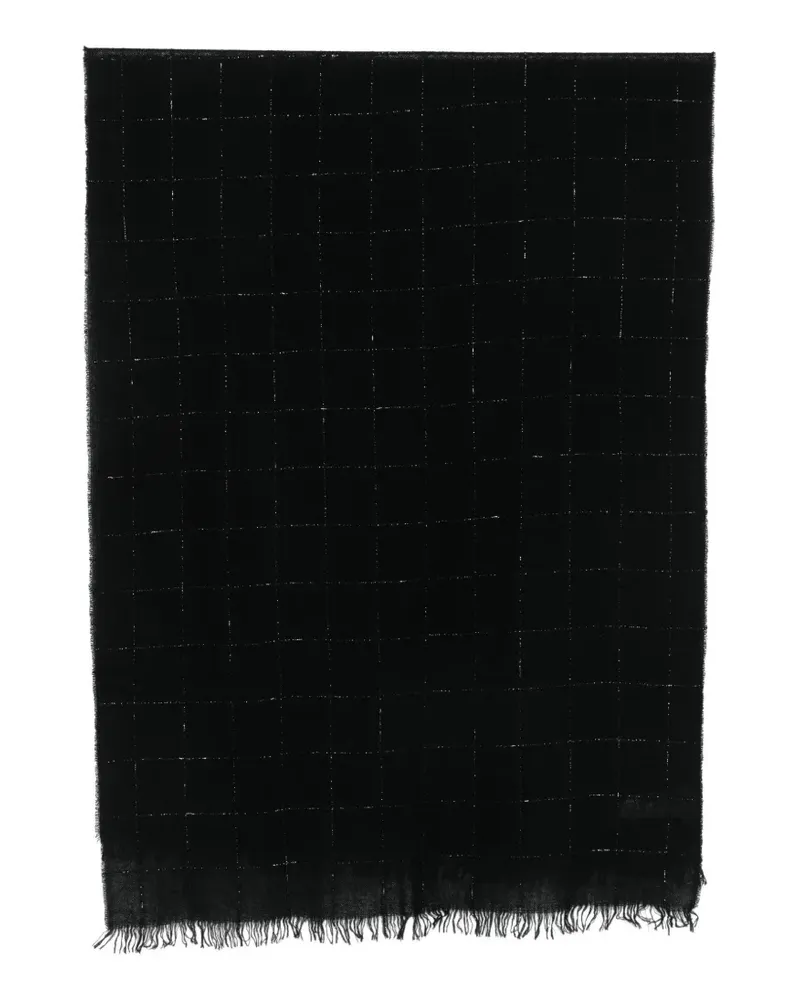 Fabiana Filippi check-pattern Lurex scarf - Schwarz Schwarz