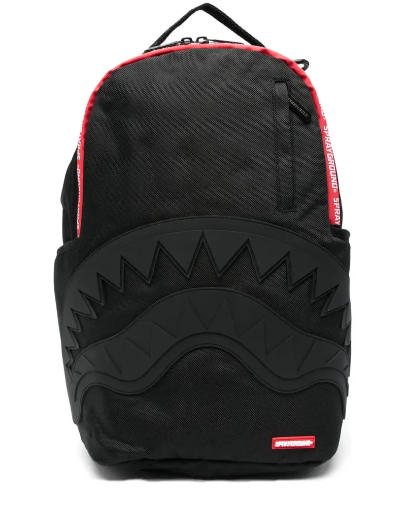 Sprayground Rucksack mit Haifischmund-Detail - Schwarz Schwarz