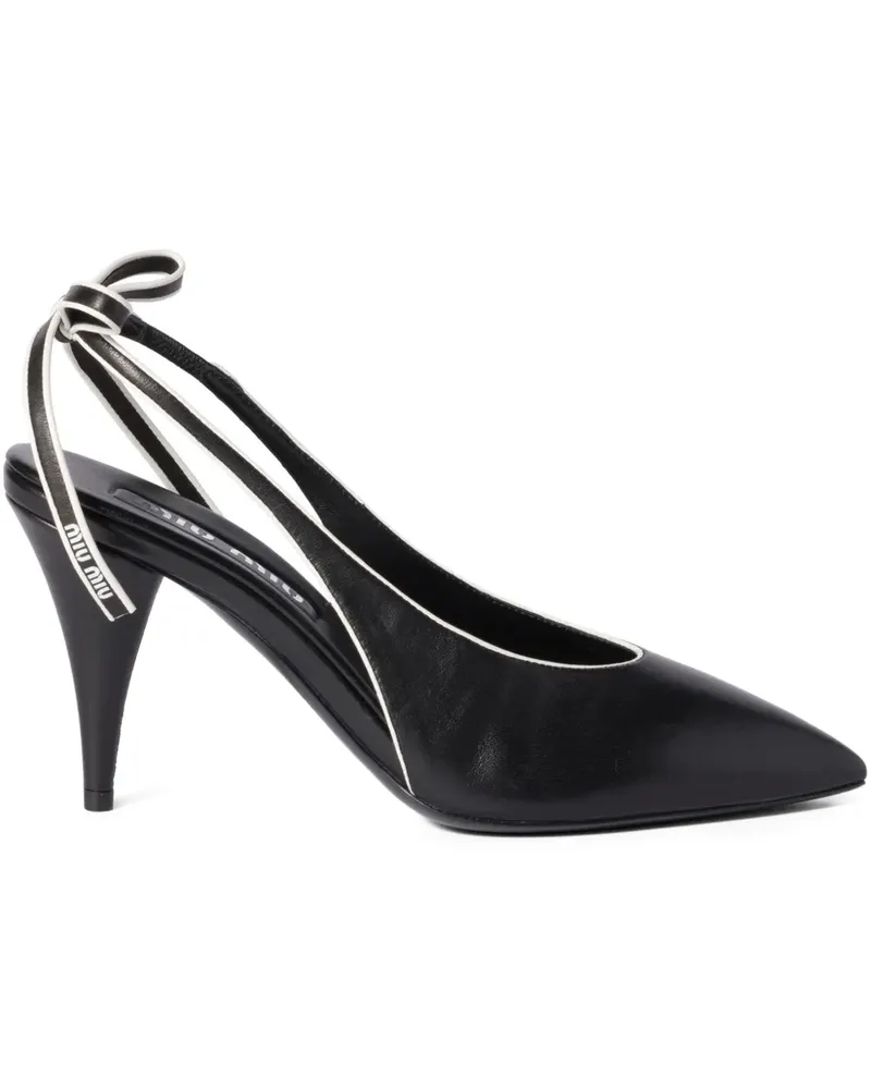 Miu Miu Slingback-Pumps mit Schleifendetail 85mm - Schwarz Schwarz