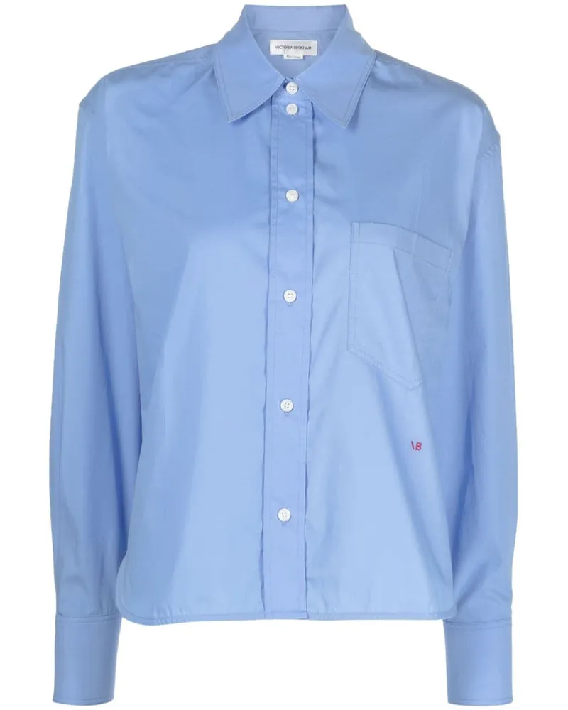 Victoria Beckham Hemd mit Logo-Stickerei - Blau Blau