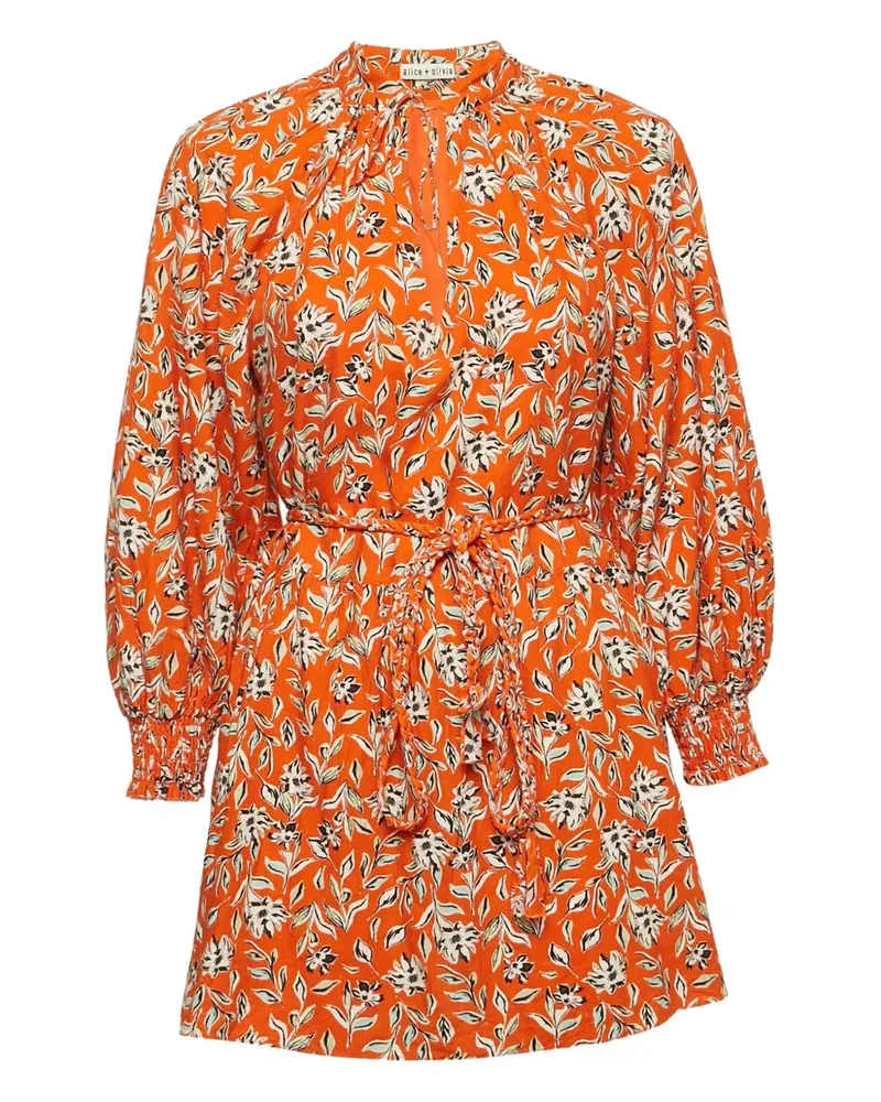 Alice + Olivia Minikleid mit Blumen-Print - Orange Orange
