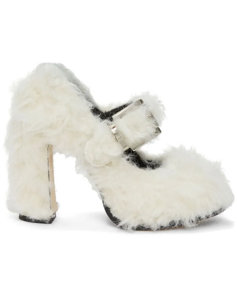 MSGM Pumps mit Faux Fur Weiß