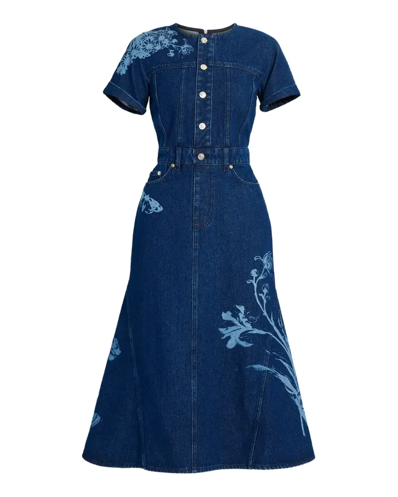 Erdem floral-print short-sleeve dress - Blau Blau