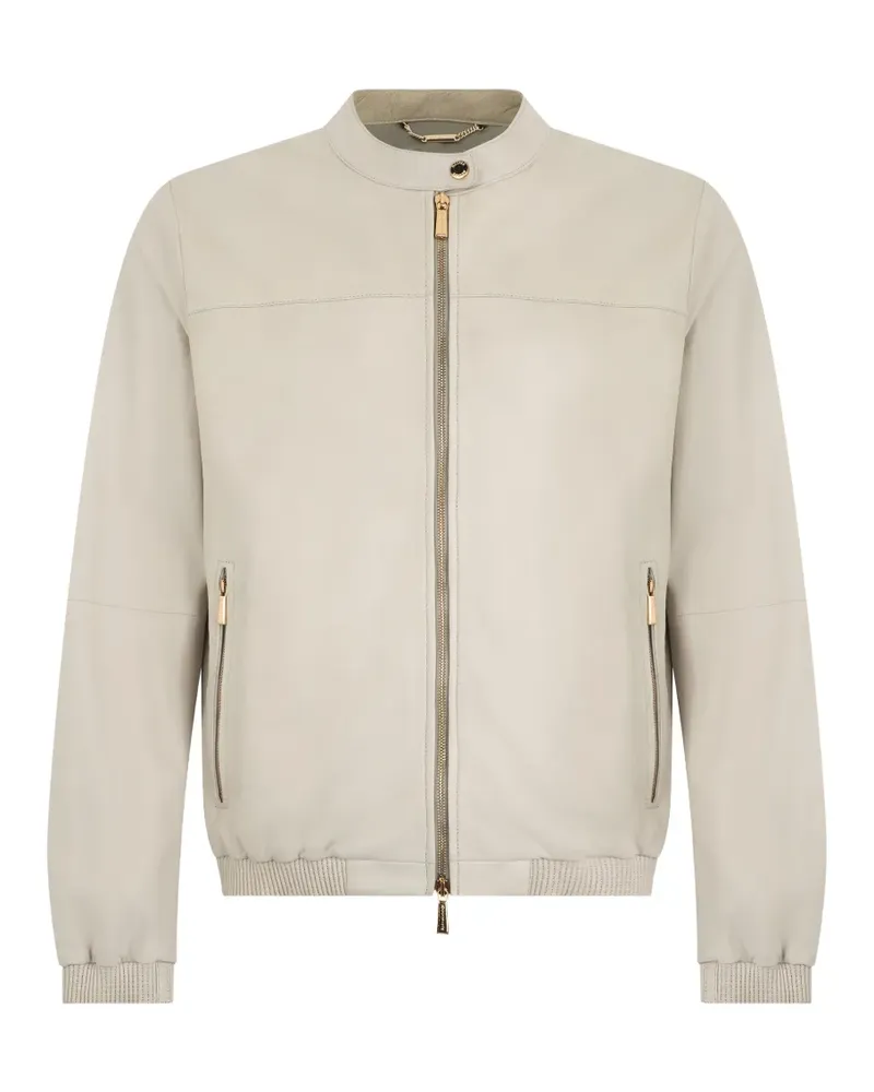 MOORER Lederjacke mit Reißverschluss - Nude Nude