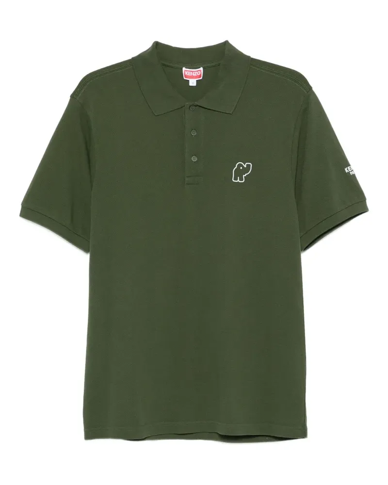 Kenzo Elephant-embroidered polo shirt - Grün Grün