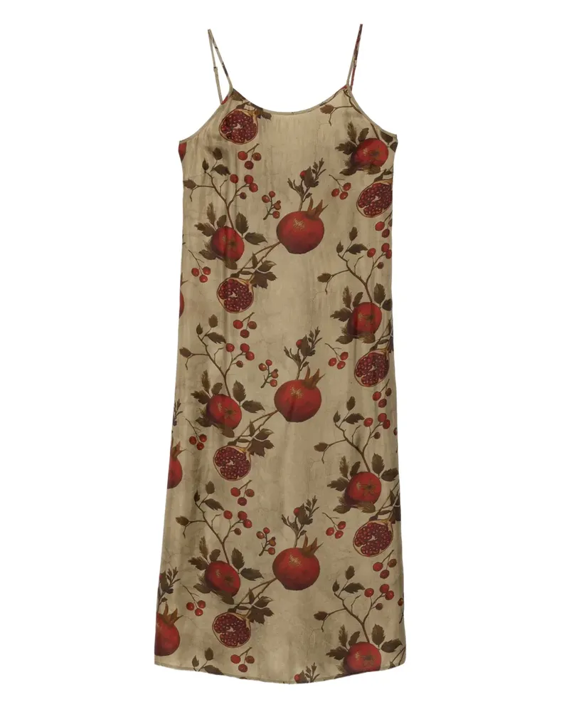 Uma Wang Camisole-Midikleid mit Granatapfel-Print - Braun Braun