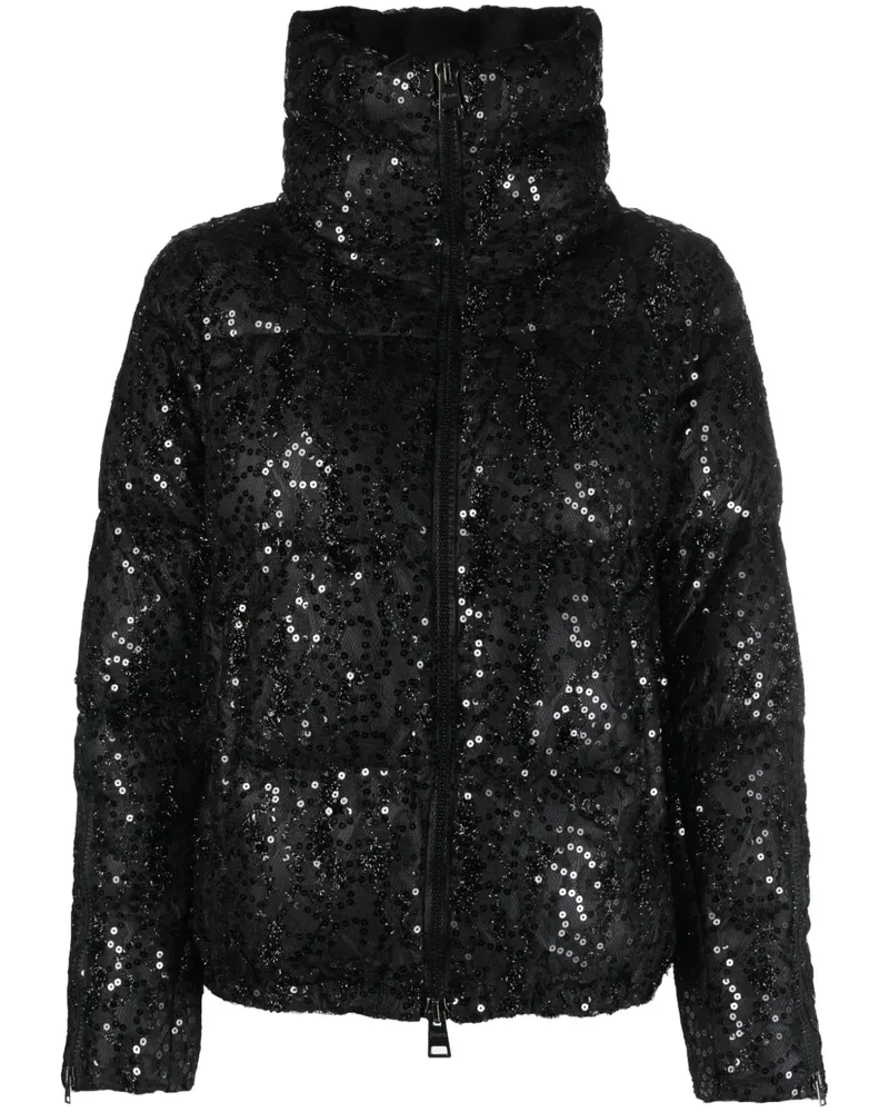 Herno Daunenjacke mit Pailletten - Schwarz Schwarz
