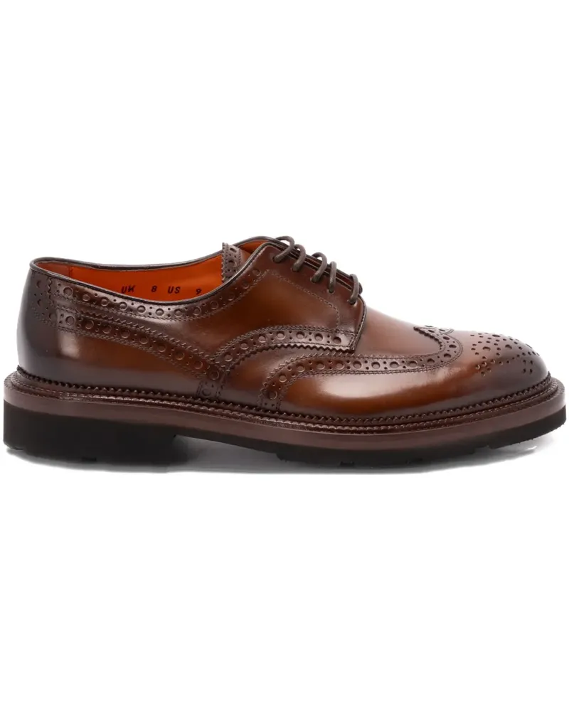 Santoni Derby-Schuhe mit Budapestermuster - Braun Braun
