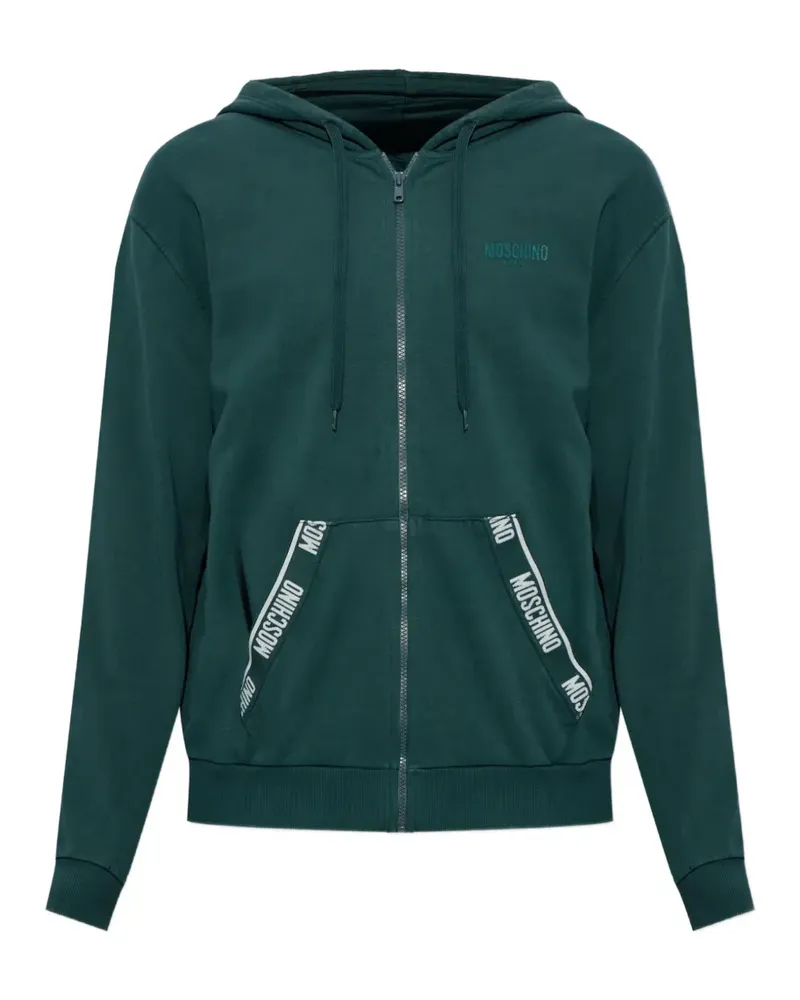 Moschino Kapuzenjacke mit Logo-Streifen - Grün Grün
