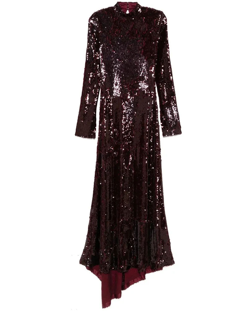 ROTATE Birger Christensen Maxikleid mit Pailletten Rot