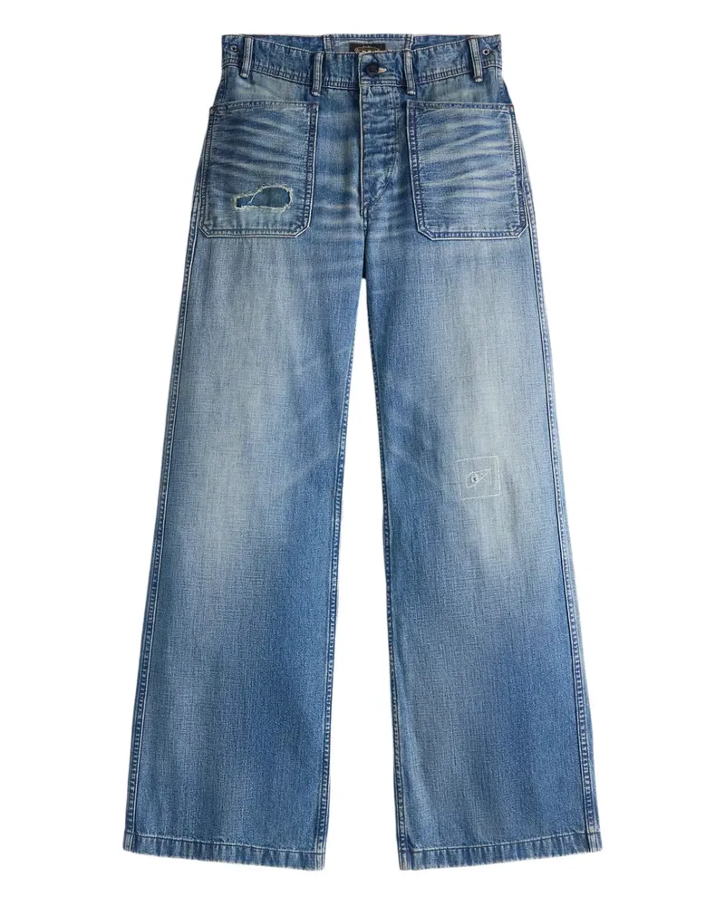 Ralph Lauren Wide-Leg-Jeans mit Schnürung - Blau Blau