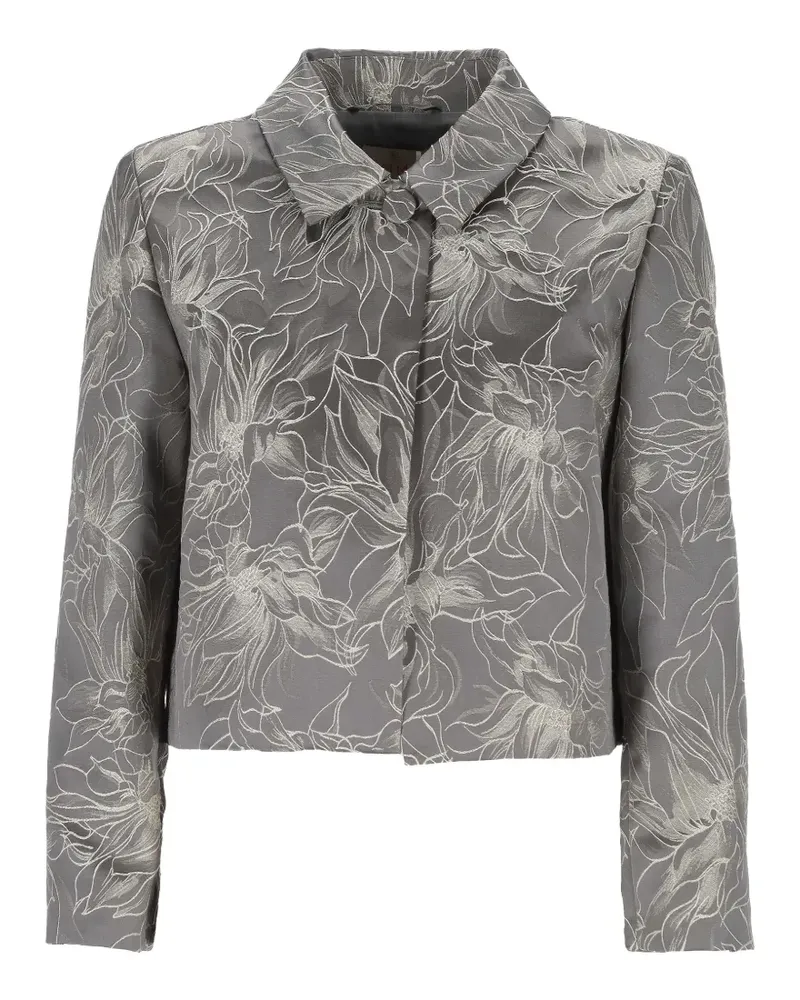 MARELLA Jacquard-Jacke mit Blumenmuster - Grau Grau