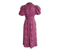 Midikleid mit Puffärmeln - Rosa