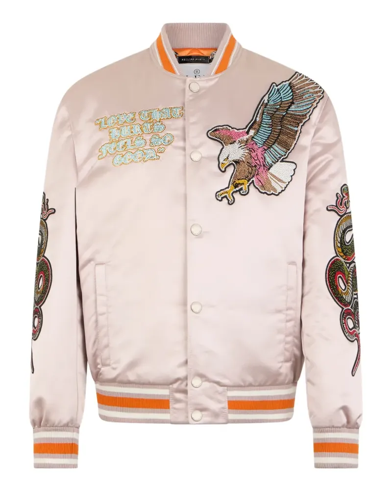 Philipp Plein Bomberjacke aus Satin - Nude Nude