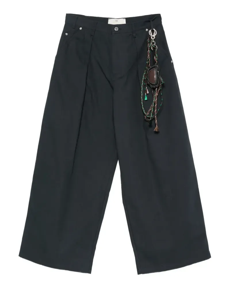Song For The Mute charm-detail pleated trousers - Blau Blau