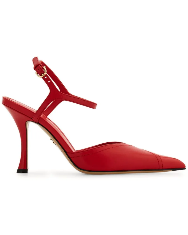 Ferragamo Pumps mit Kontrasteinsätzen 95mm - Rot Rot