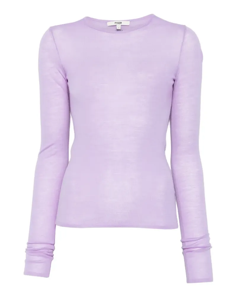 Maje embroidered long-sleeve top - Violett Violett