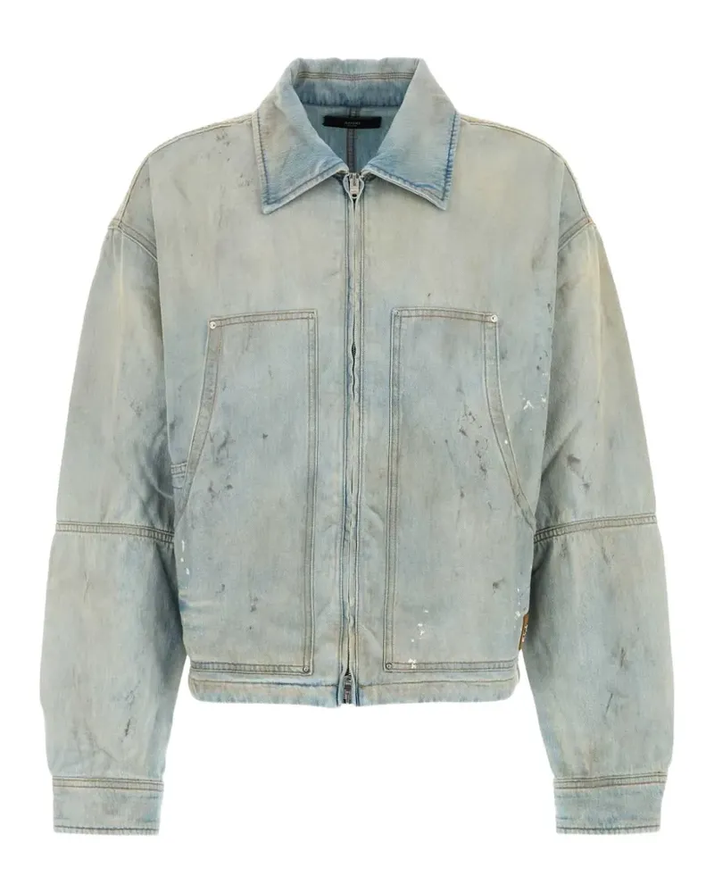 Amiri distressed-effect denim jacket - Blau Blau