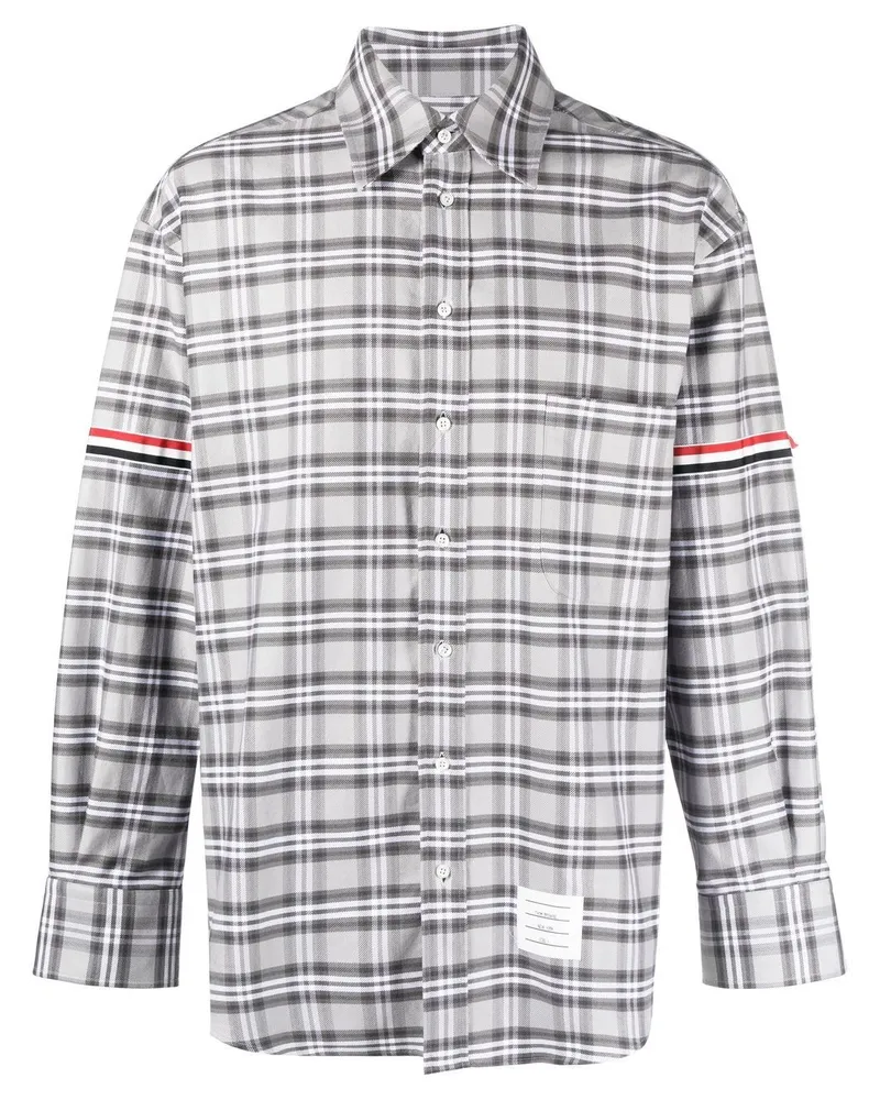 Thom Browne Hemd mit Karomuster - Grau Grau