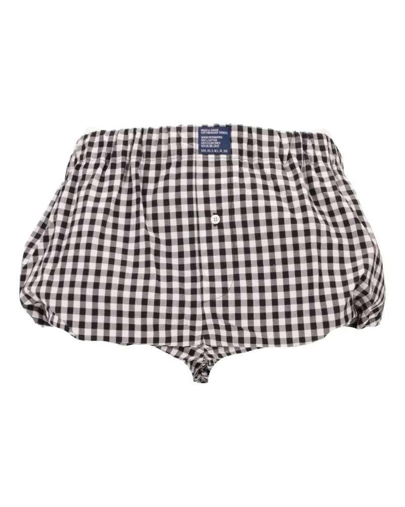 Meryll Rogge Windelhöschen-Shorts mit Vichy-Karo - Schwarz Schwarz
