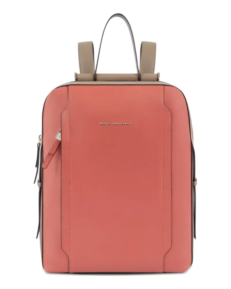 Piquadro ipad laptop leather backpack - Rosa Rosa