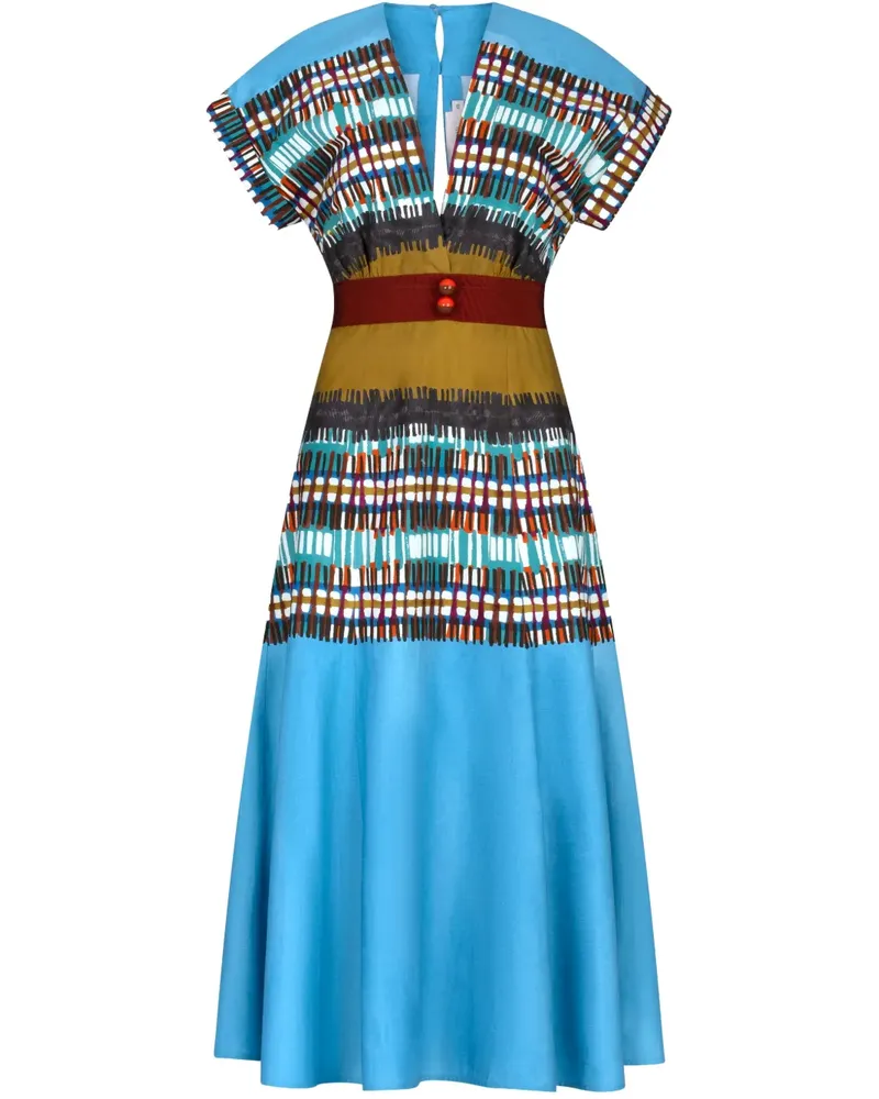 Silvia Tcherassi Sakura Midikleid - Blau Blau