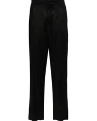 LARDINI Twill-Hose mit Tapered-Bein Schwarz