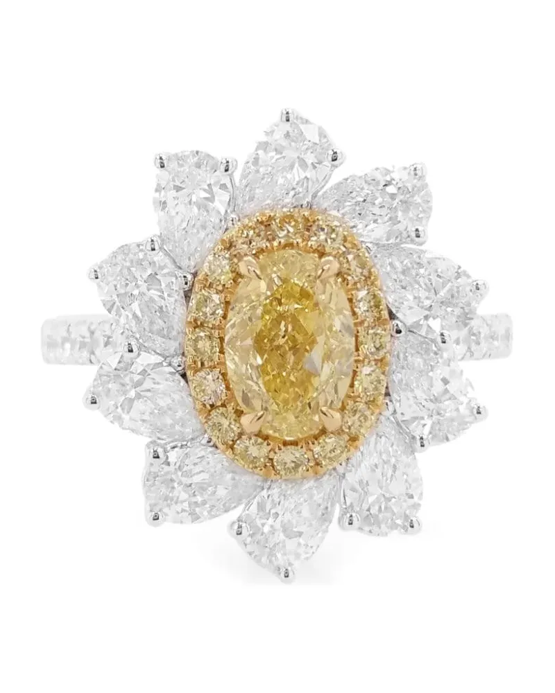 HYT Jewelry 18kt Weißgoldring mit Diamanten - Silber Silber