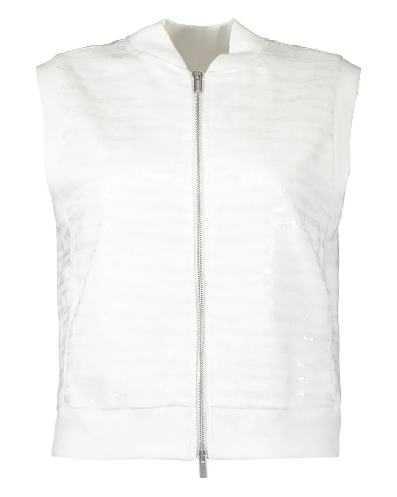 Peserico sequin-striped vest - Weiß Weiß