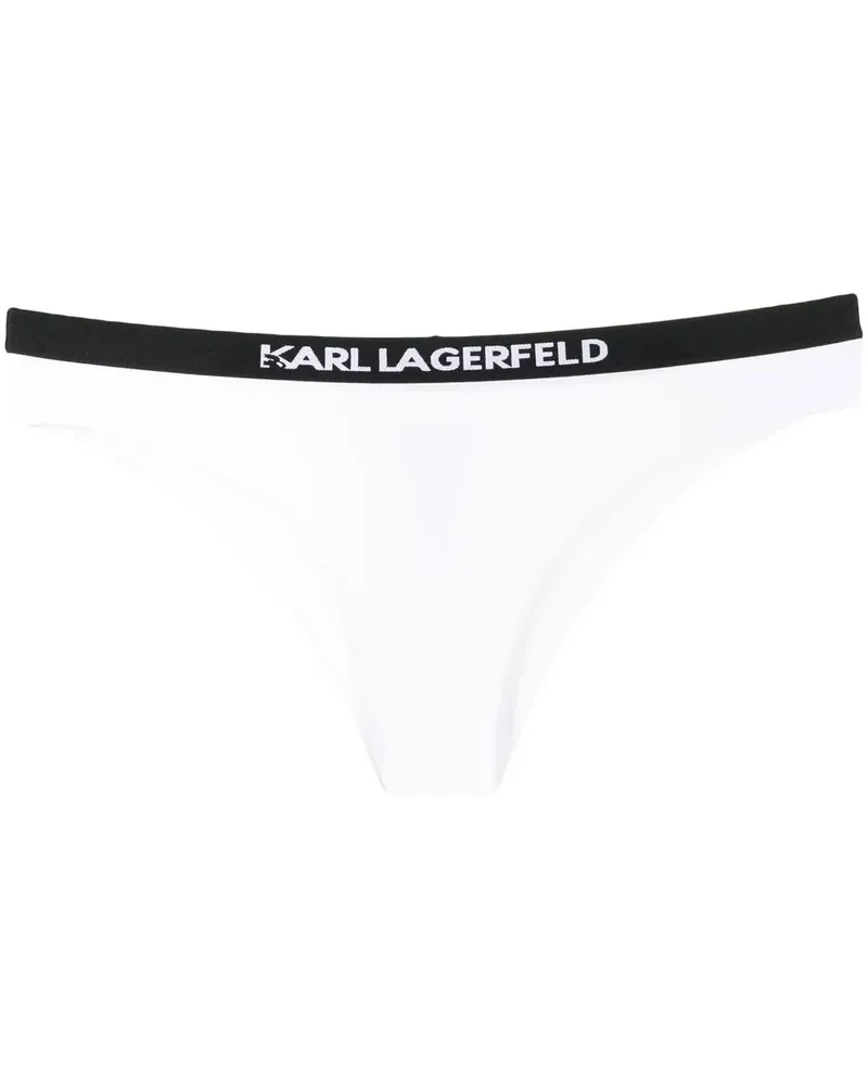 Karl Lagerfeld Bikinihöschen mit Logo-Bund - Weiß Weiß