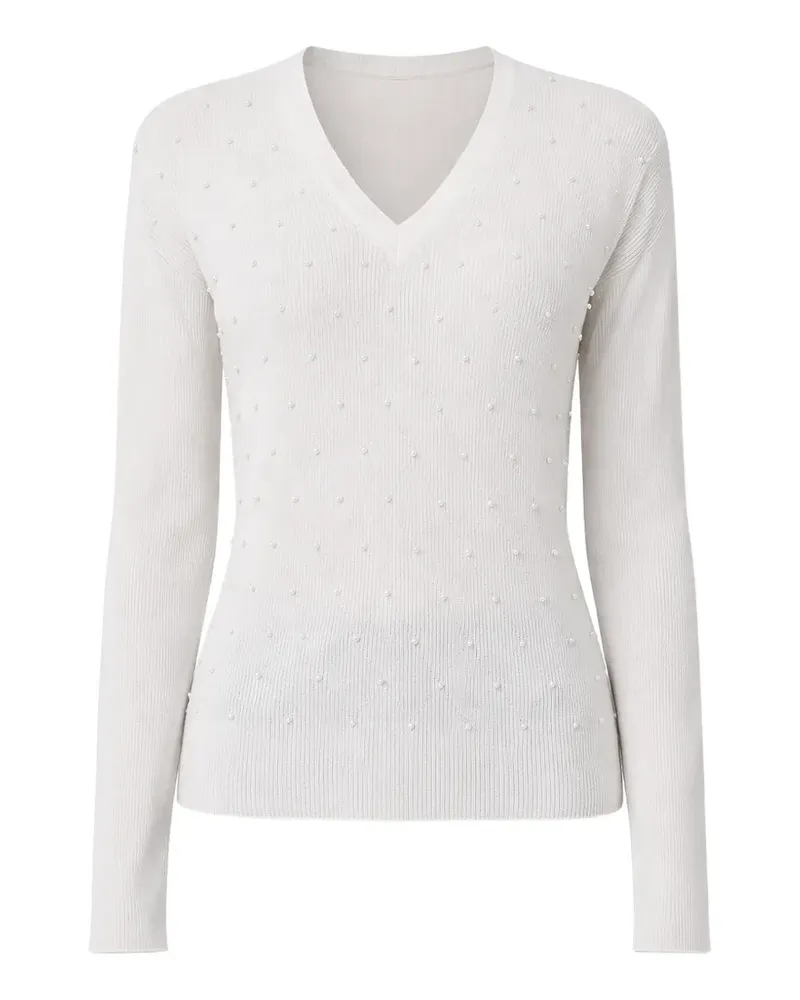 Liu Jo Pullover mit Perlenverzierung - Weiß Weiß