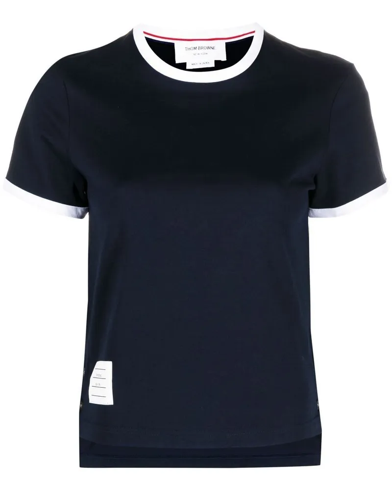 Thom Browne T-Shirt mit asymmetrischem Saum Blau