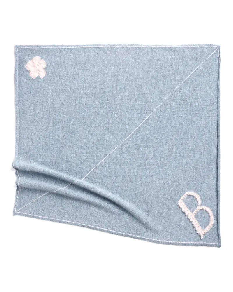 Barrie Kaschmirschal mit B-Logo - Blau Blau