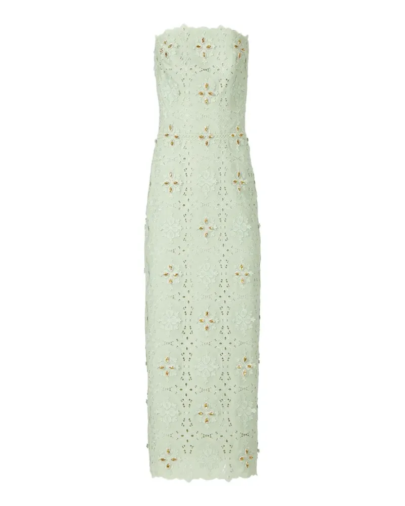COSTARELLOS Renelle embroidered lace midi dress - Grün Grün