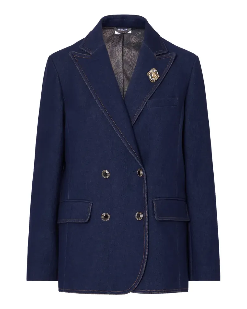 Liu Jo double-breasted denim blazer - Blau Blau
