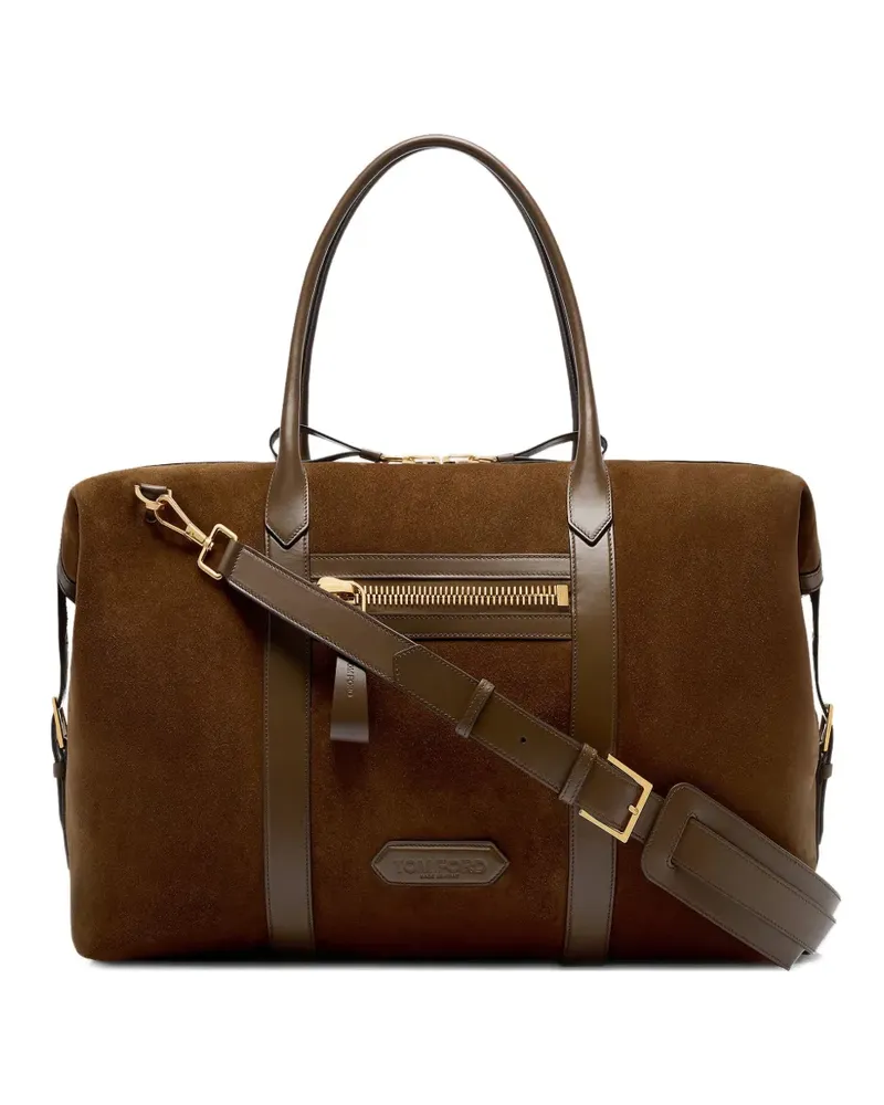 Tom Ford Reisetasche mit Wildlederbesatz - Braun Braun