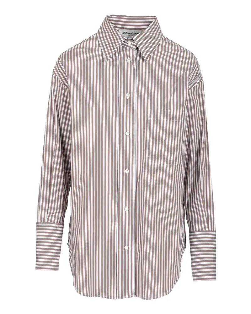 Al Duca D’Aosta 1902 striped oversized shirt - Braun Braun